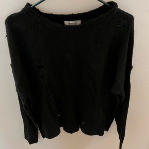 Ripped Black Sweater